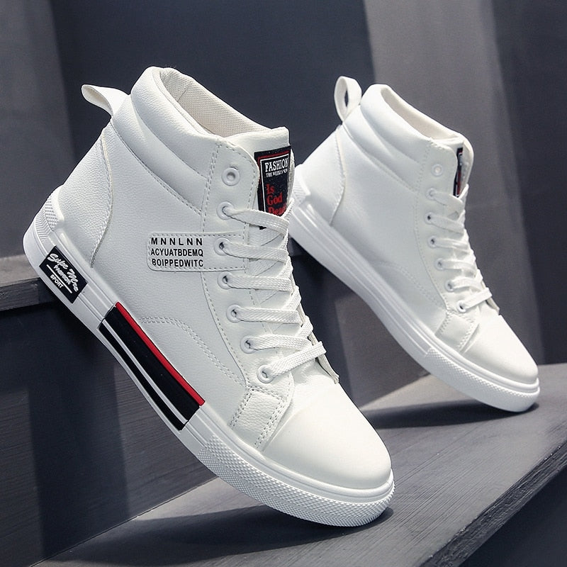 Hoge sneakers heren met veters en stevige zool 1