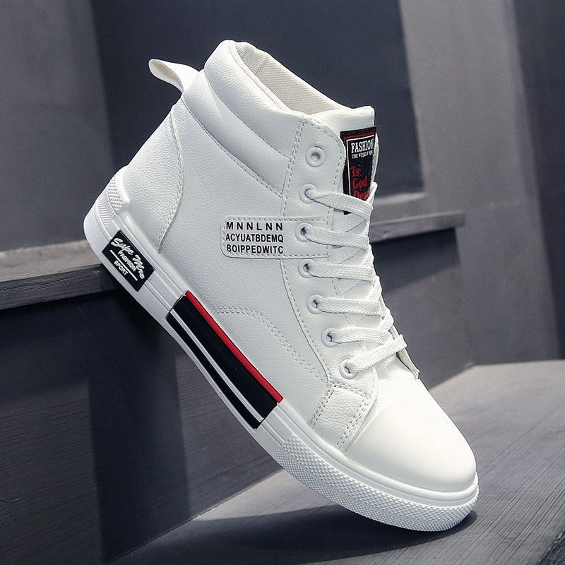 Hoge sneakers heren met veters en stevige zool 3