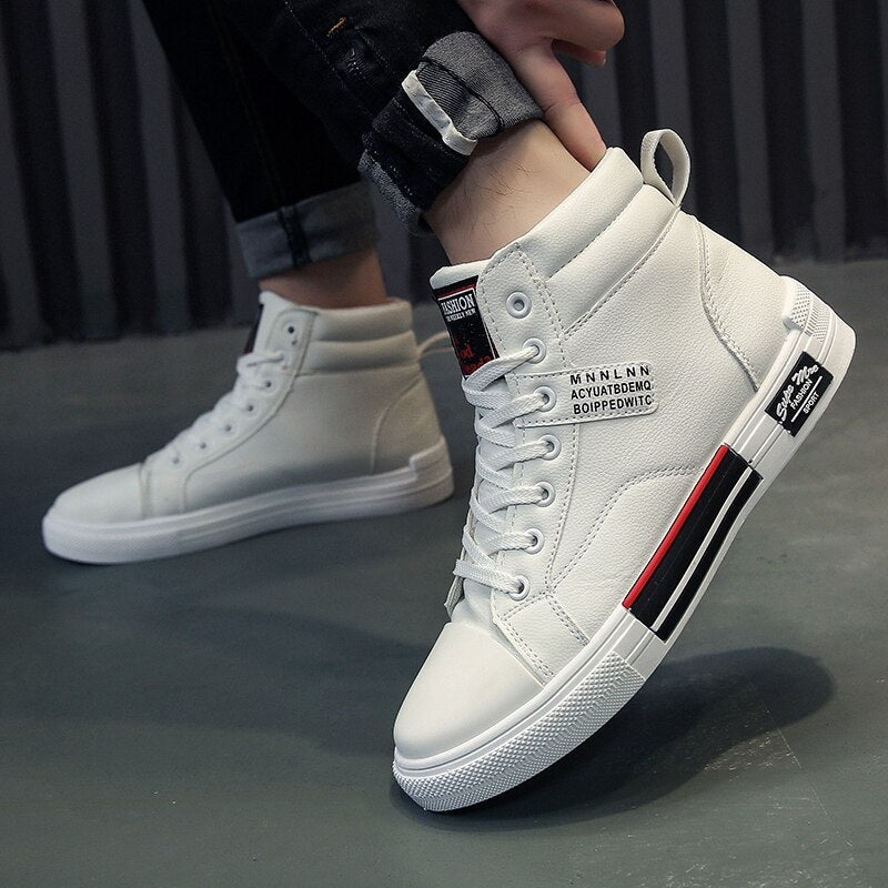 Hoge sneakers heren met veters en stevige zool 4