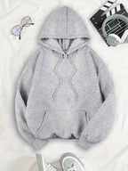 Hoodie dames oversized met capuchon en luipaardprint 4