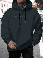 Hoodie heren met capuchon en letterprint 10