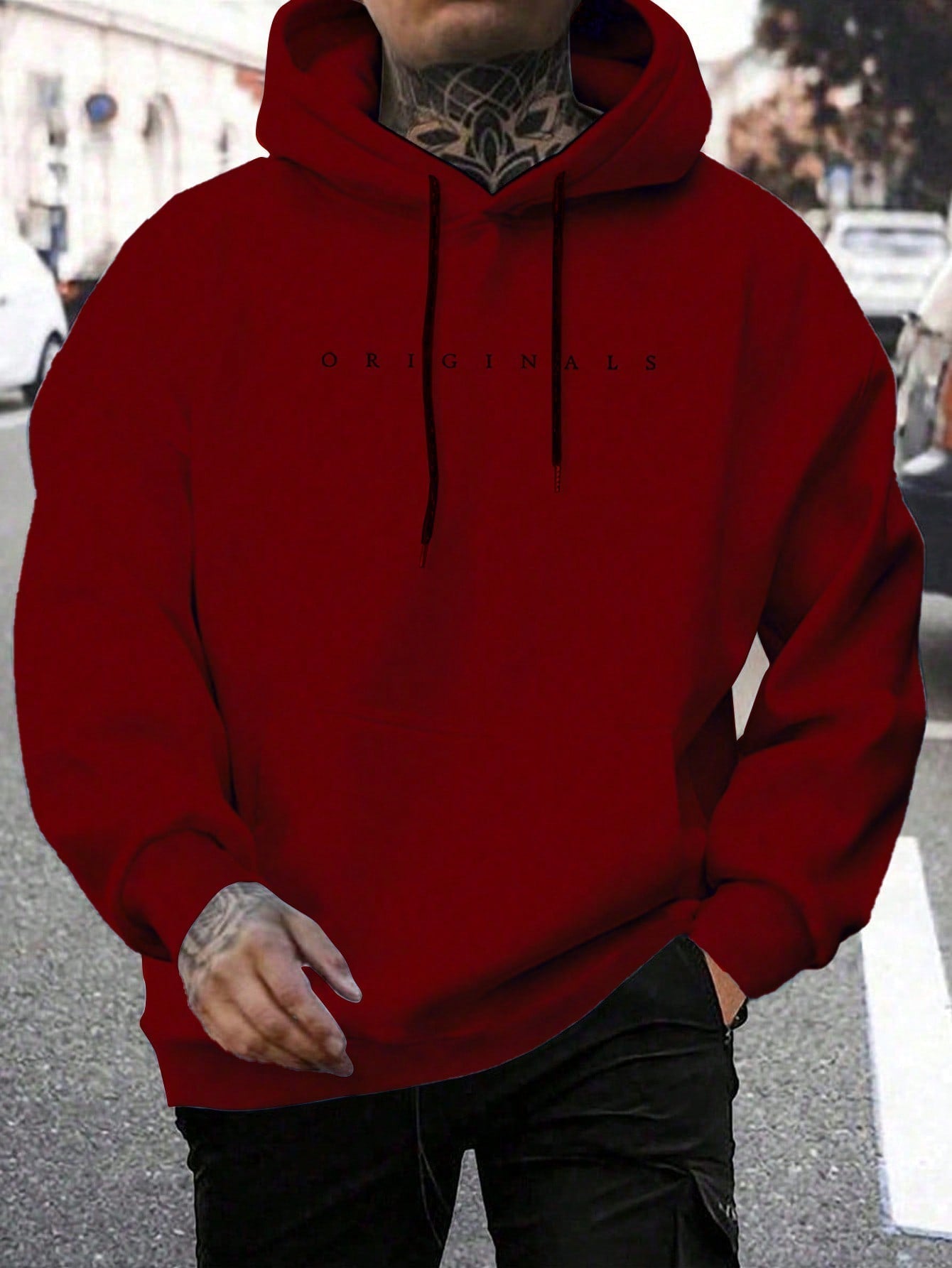 Hoodie heren met capuchon en letterprint 4