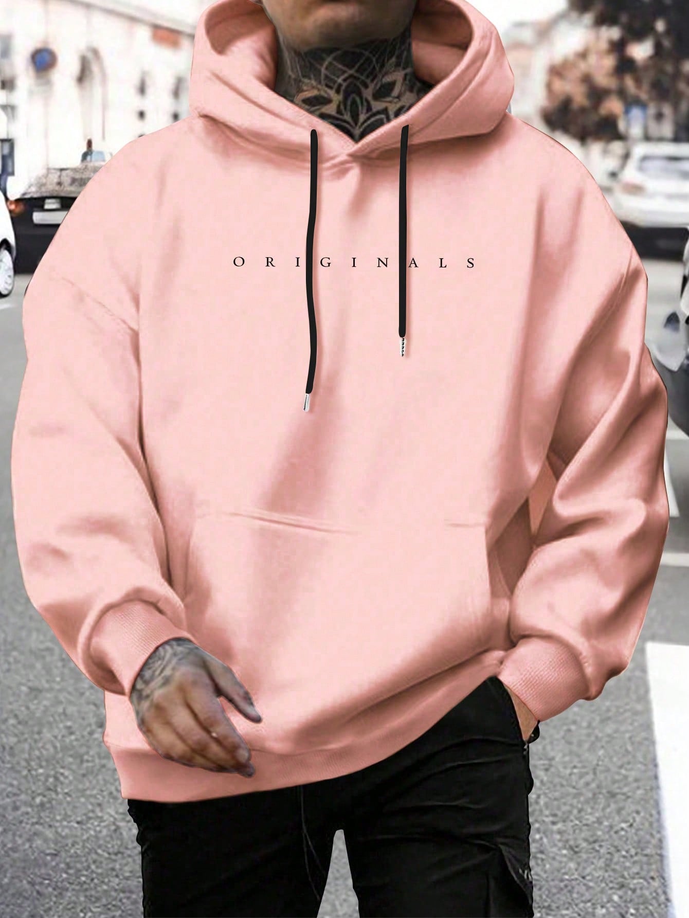 Hoodie heren met capuchon en letterprint 5