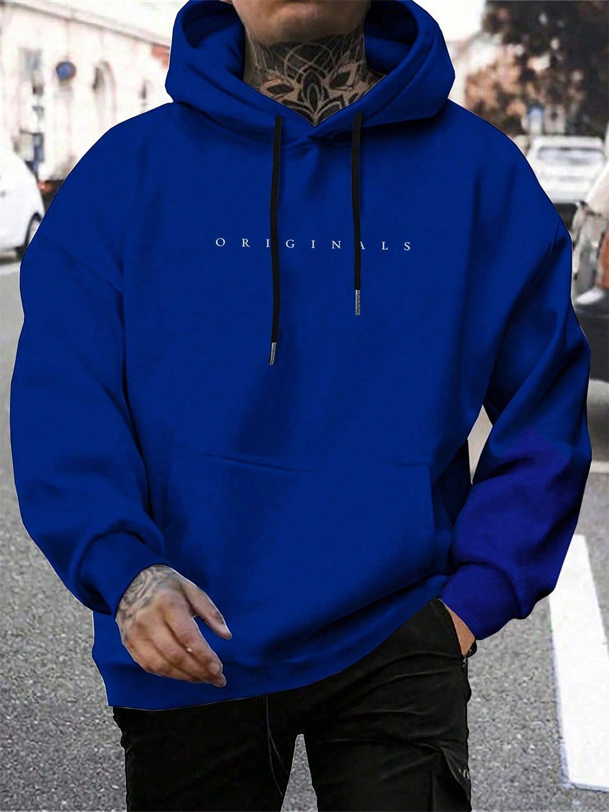 Hoodie heren met capuchon en letterprint 6