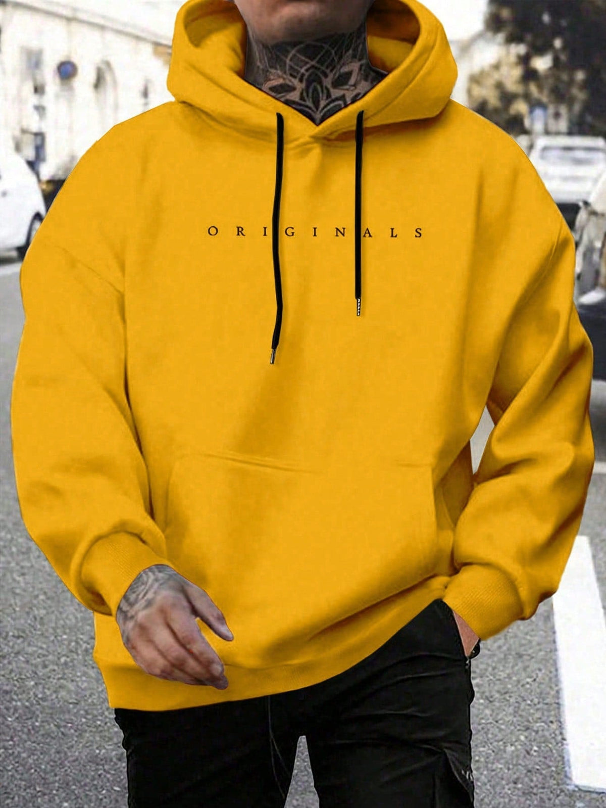 Hoodie heren met capuchon en letterprint 8