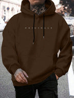 Hoodie heren met capuchon en letterprint 9