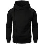 Hoodie heren met diagonale rits, capuchon en zakken 3