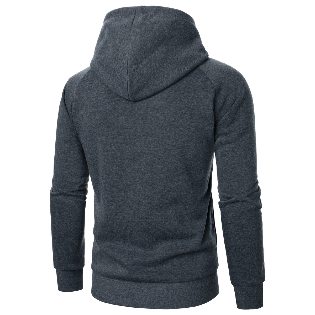 Hoodie heren met diagonale rits, capuchon en zakken 5