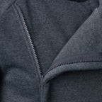 Hoodie heren met diagonale rits, capuchon en zakken 7