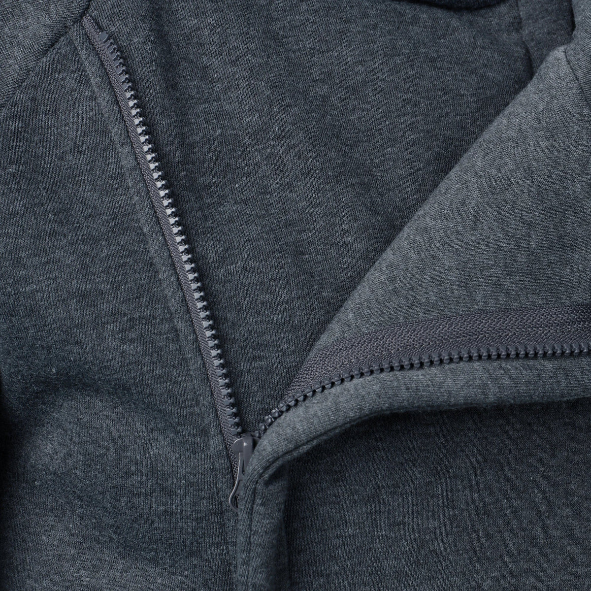 Hoodie heren met diagonale rits, capuchon en zakken 7