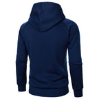 Hoodie heren met diagonale rits, capuchon en zakken 9