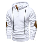 Hoodie heren met knoopsluiting bij de hals 2