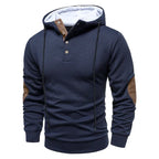Hoodie heren met knoopsluiting bij de hals 3