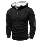 Hoodie heren met knoopsluiting bij de hals 4