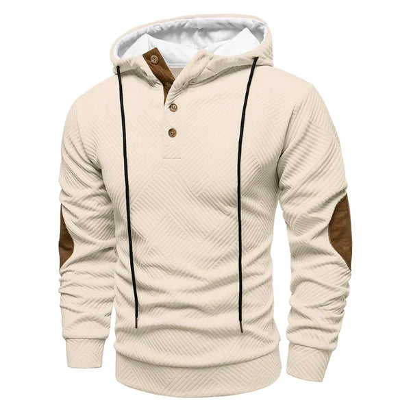 Hoodie heren met knoopsluiting bij de hals 5