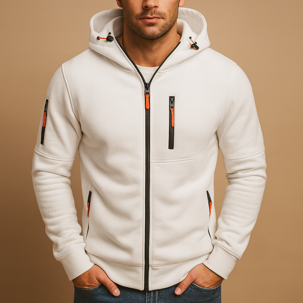 Hoodie heren met rits en verstelbare capuchon 1