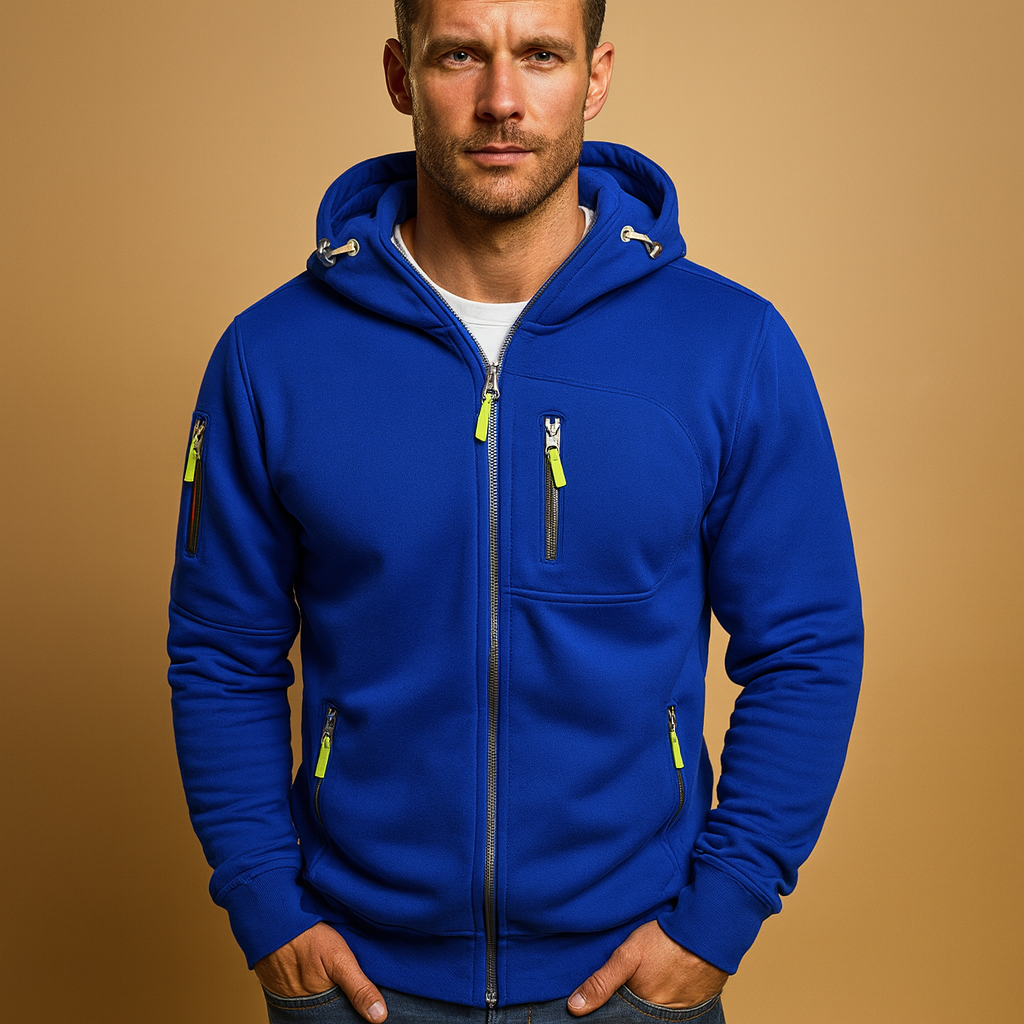 Hoodie heren met rits en verstelbare capuchon 3