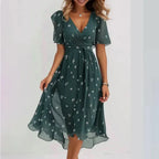 Raffaella - Midi wikkeljurk met V-hals dames