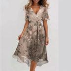 Raffaella - Midi wikkeljurk met V-hals dames