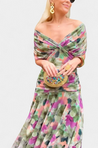 Clémence - Elegante midi jurk met off-shoulder dames