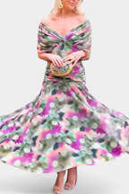 Clémence - Elegante midi jurk met off-shoulder dames