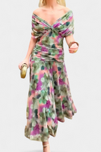 Clémence - Elegante midi jurk met off-shoulder dames