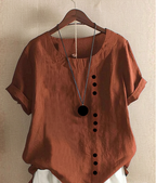 Federica - Zomerse blouse met korte mouwen en ronde hals dames