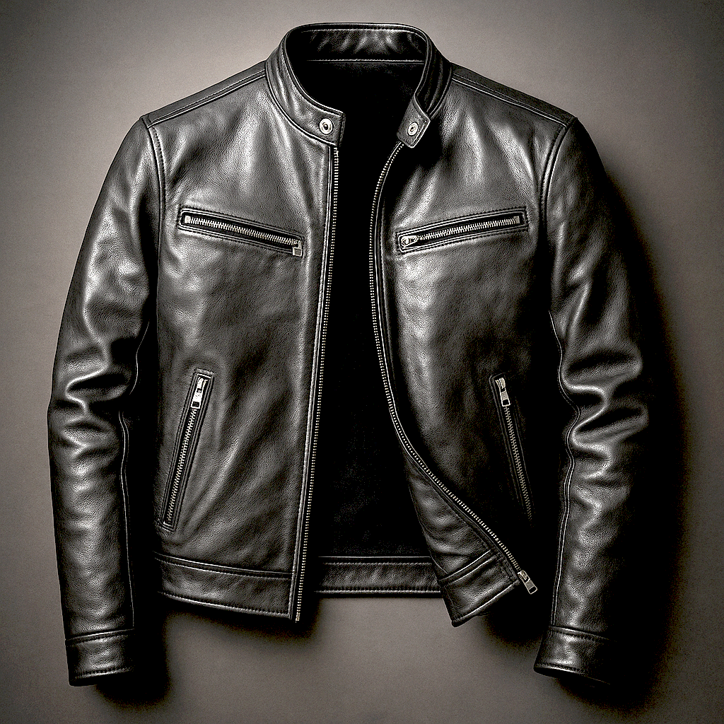 Jas heren met biker-look en slim fit 2