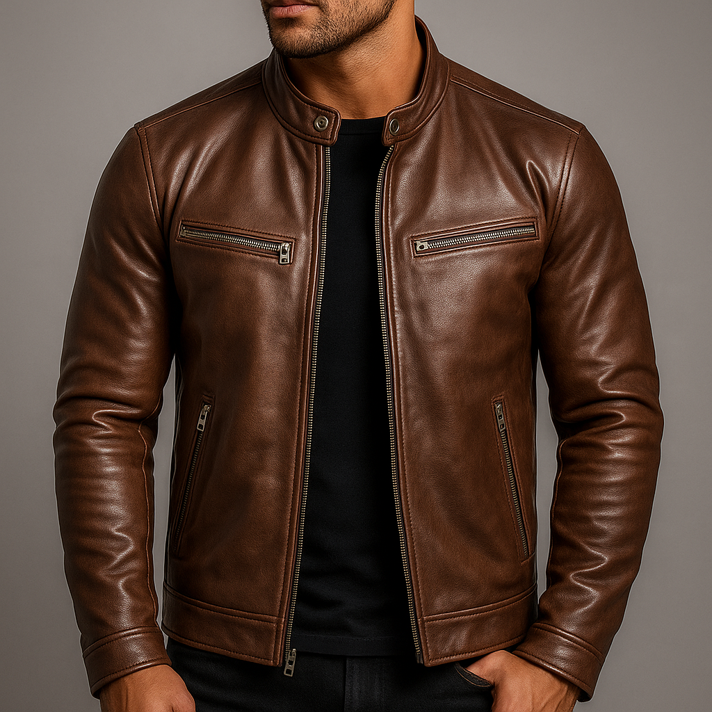 Jas heren met biker-look en slim fit 5