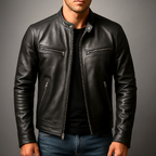 Jas heren met biker-look en slim fit 6