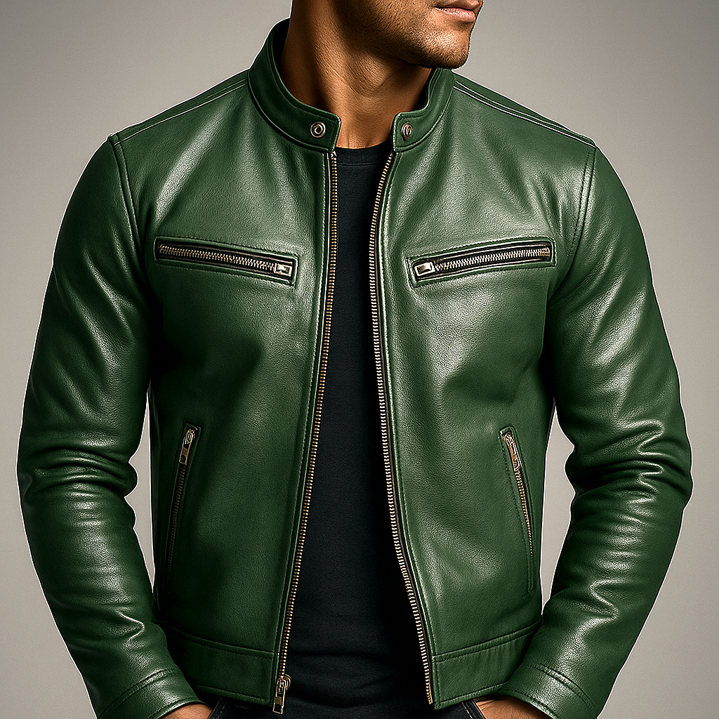 Jas heren met biker-look en slim fit 7