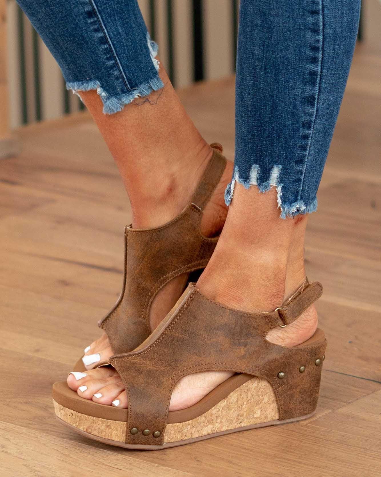 Coline - Sandalen met sleehak dames