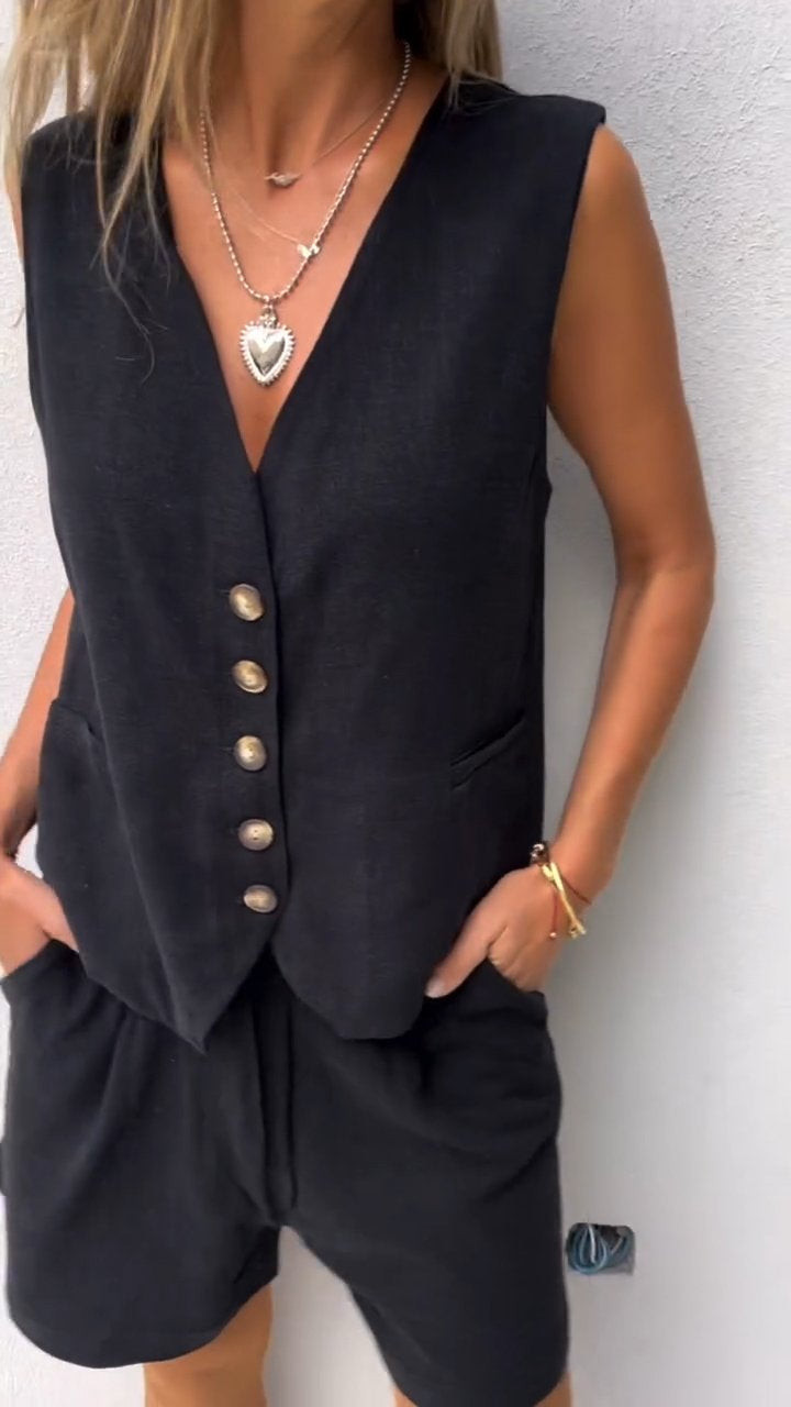 Anna - Tweedelige set met gilet dames