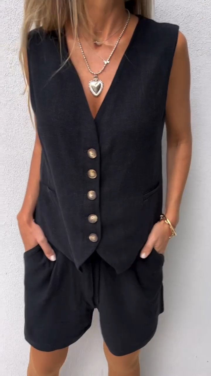 Anna - Tweedelige set met gilet dames