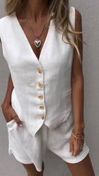 Anna - Tweedelige set met gilet dames