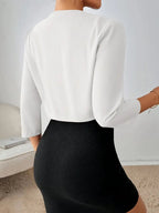 Korte blazer dames met open voorkant en driekwart mouwen 7