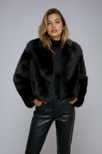 Korte faux fur jas dames met zachte voering 2