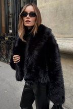 Korte faux fur jas dames met zachte voering 5