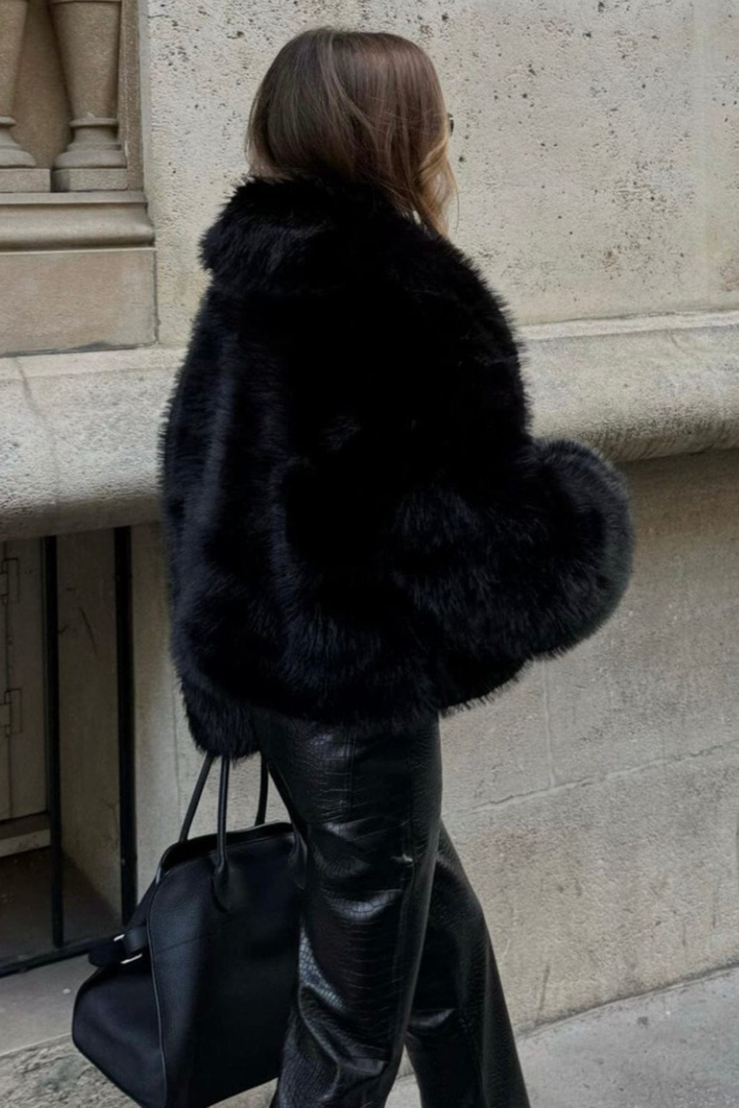 Korte faux fur jas dames met zachte voering 6