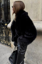 Korte faux fur jas dames met zachte voering 7