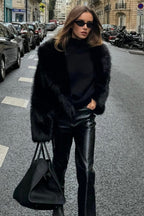 Korte faux fur jas dames met zachte voering 8