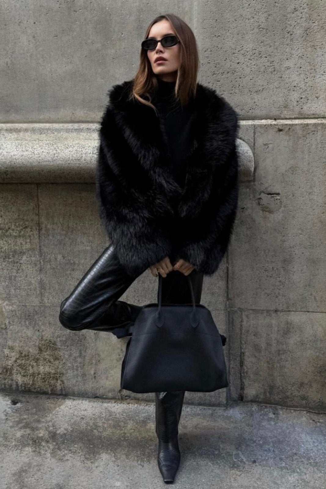 Korte faux fur jas dames met zachte voering 9
