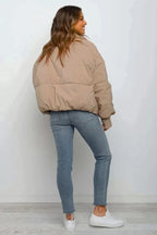 Korte puffer jas dames gewatteerd met rits 5