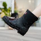 Korte regenlaarzen dames, waterdicht met instapmodel en geprofileerde zool 6