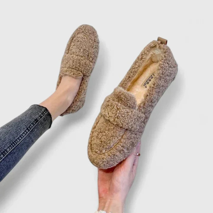 Lamswollen mocassins dames warm en comfortabel voor binnen 2
