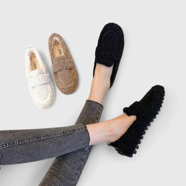 Lamswollen mocassins dames warm en comfortabel voor binnen 3