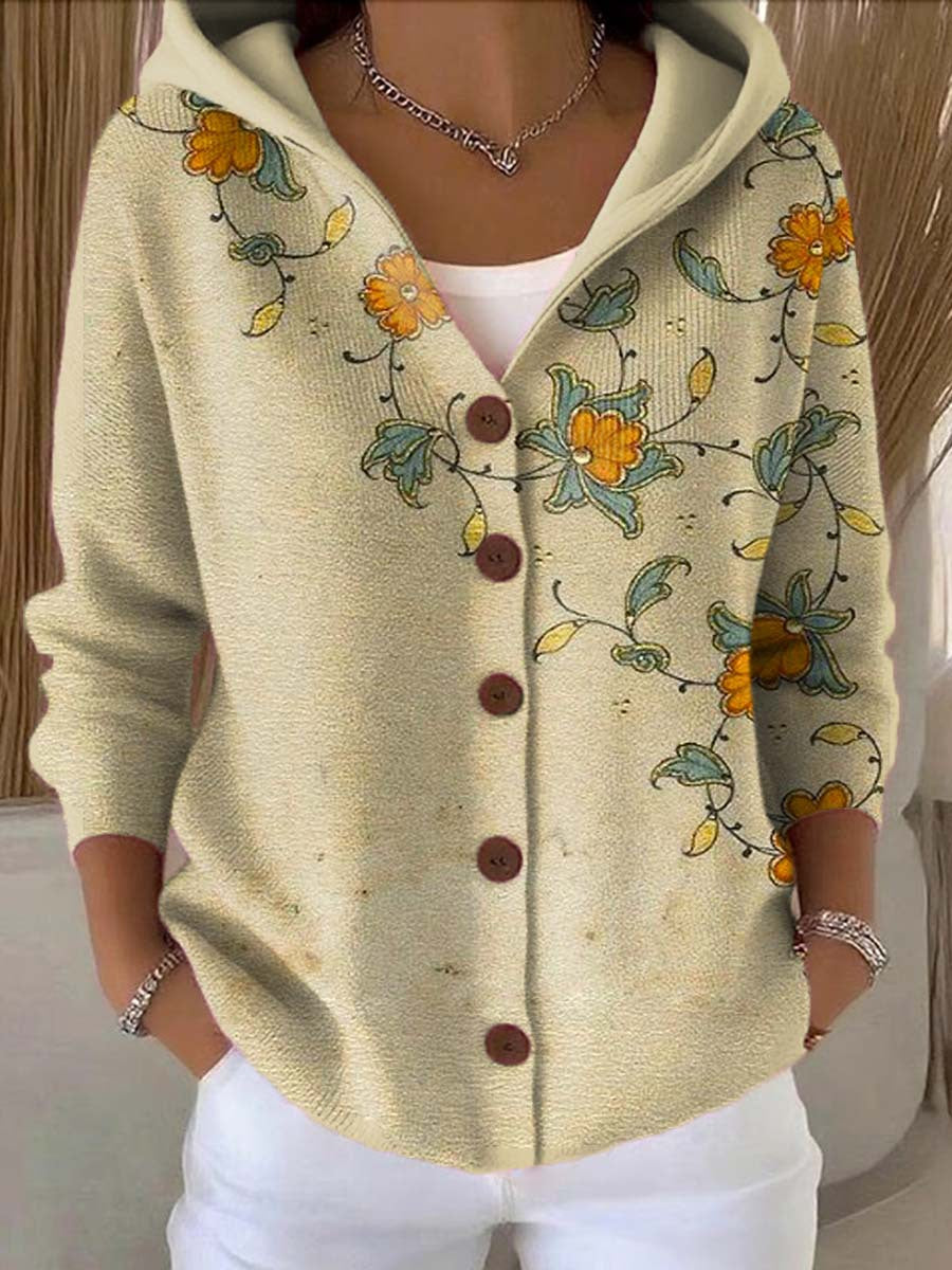 Lang vest dames met capuchon en patchwork 11