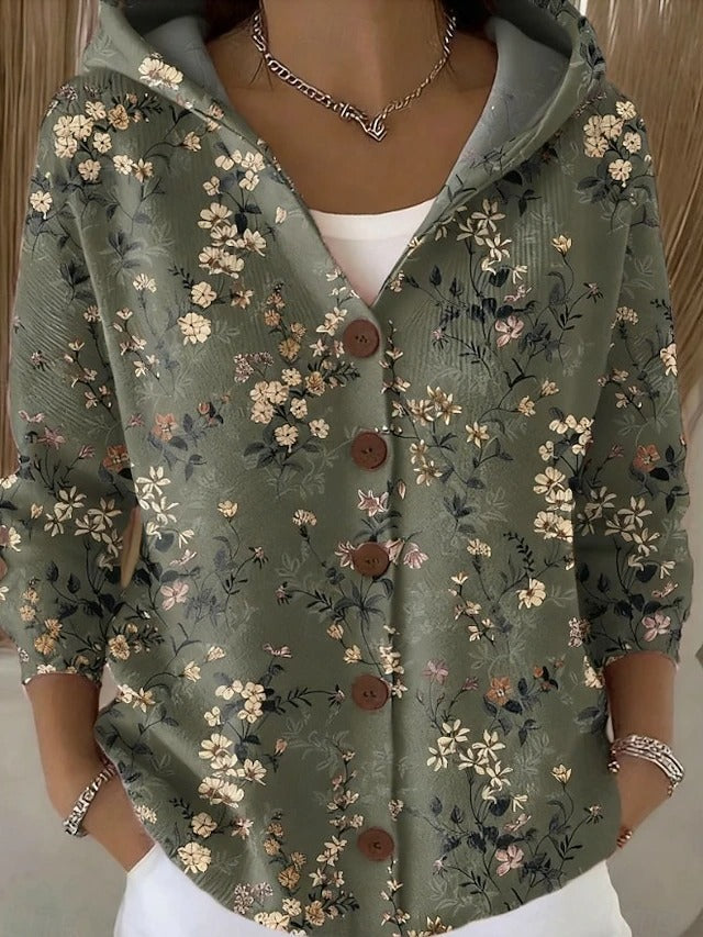 Lang vest dames met capuchon en patchwork 4