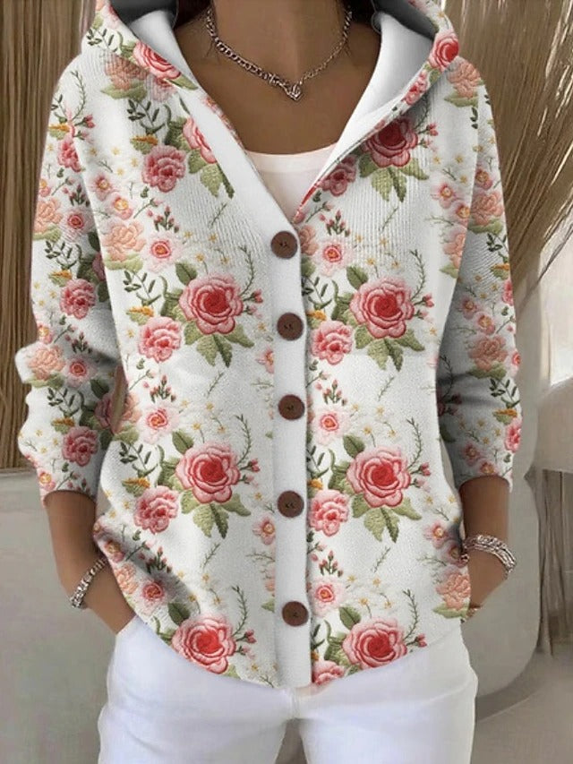 Lang vest dames met capuchon en patchwork 5
