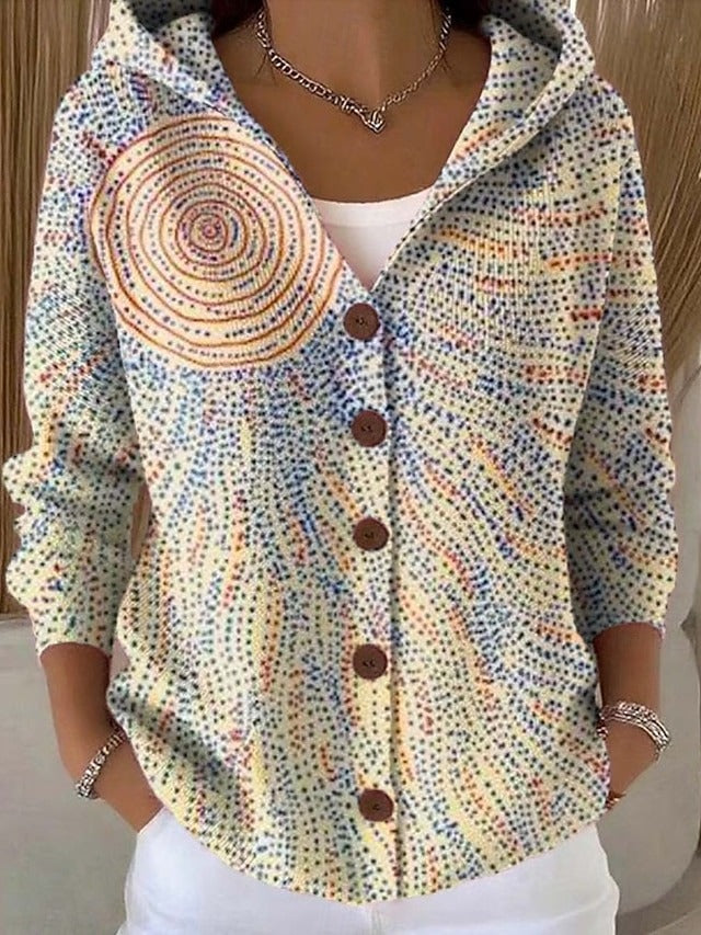 Lang vest dames met capuchon en patchwork 6